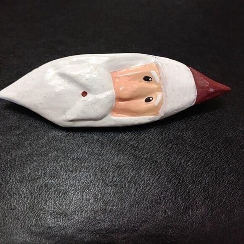 Vintage painted Santa Claus head brooch - Picture 3 of 8